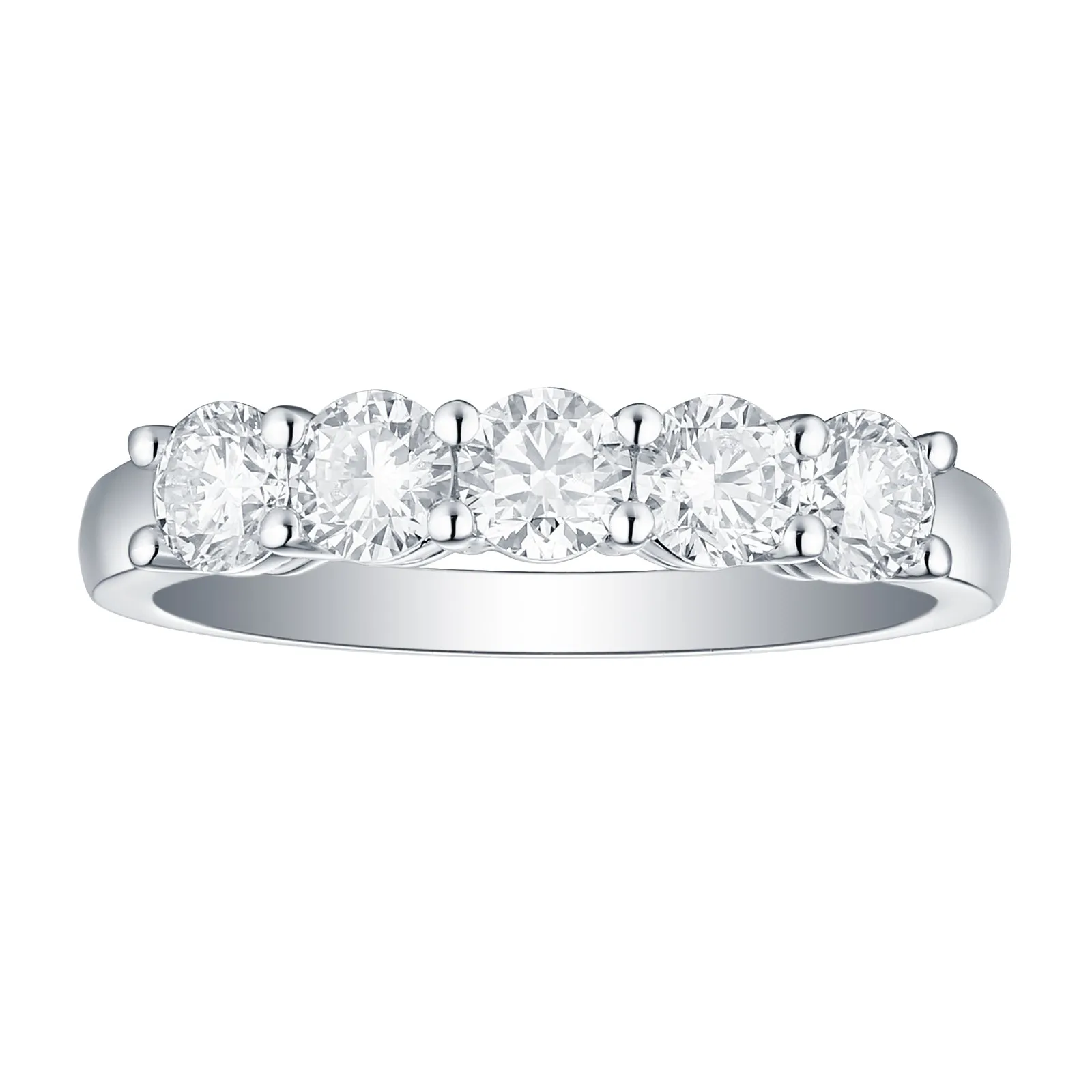 Smiling Rocks Lab Grown Diamond Five-Stone Band (0.5 ctw) - SRR-01043WHT