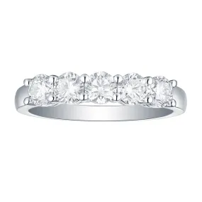 Smiling Rocks Lab Grown Diamond Five-Stone Band (0.5 ctw) - SRR-01043WHT