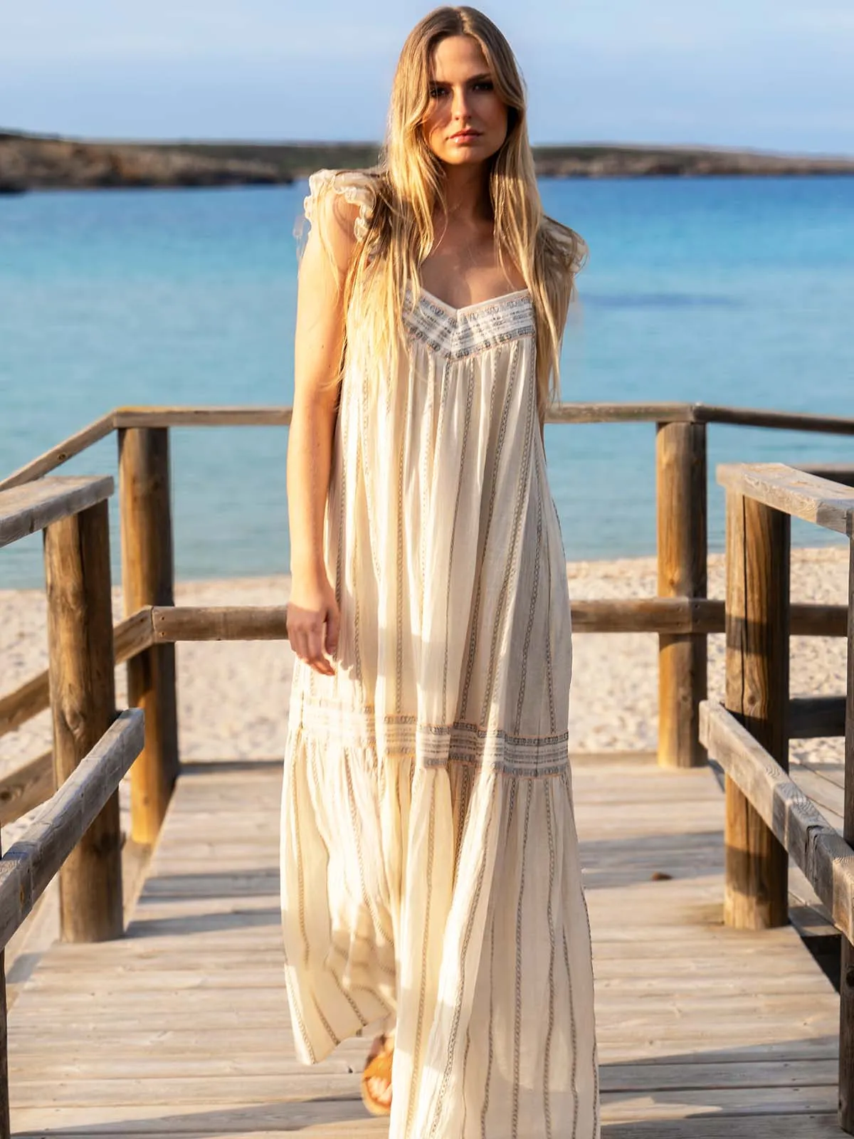 Swami Long Dress Cream