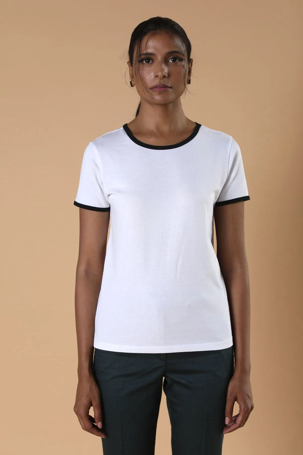 The Amrita White Cotton T-shirt for Women