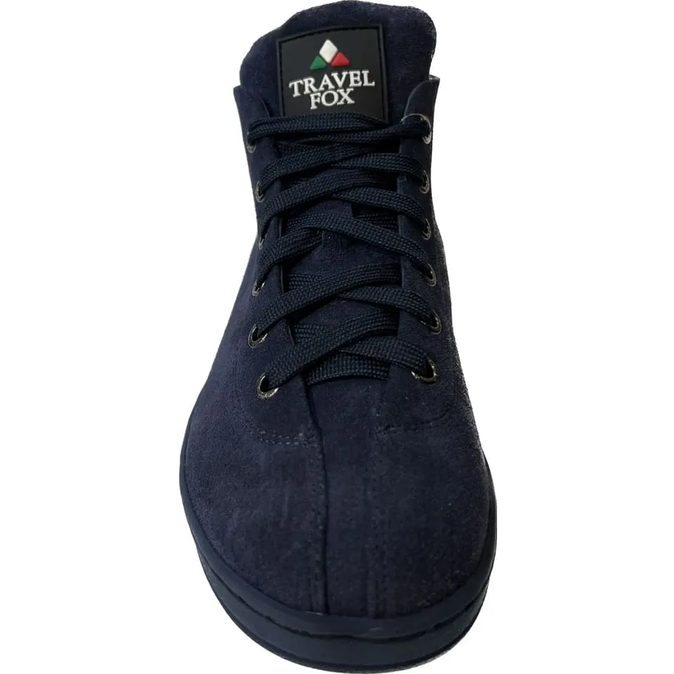 Travel Fox Men's Navy Blue Suede High Top Sneakers 915601-247