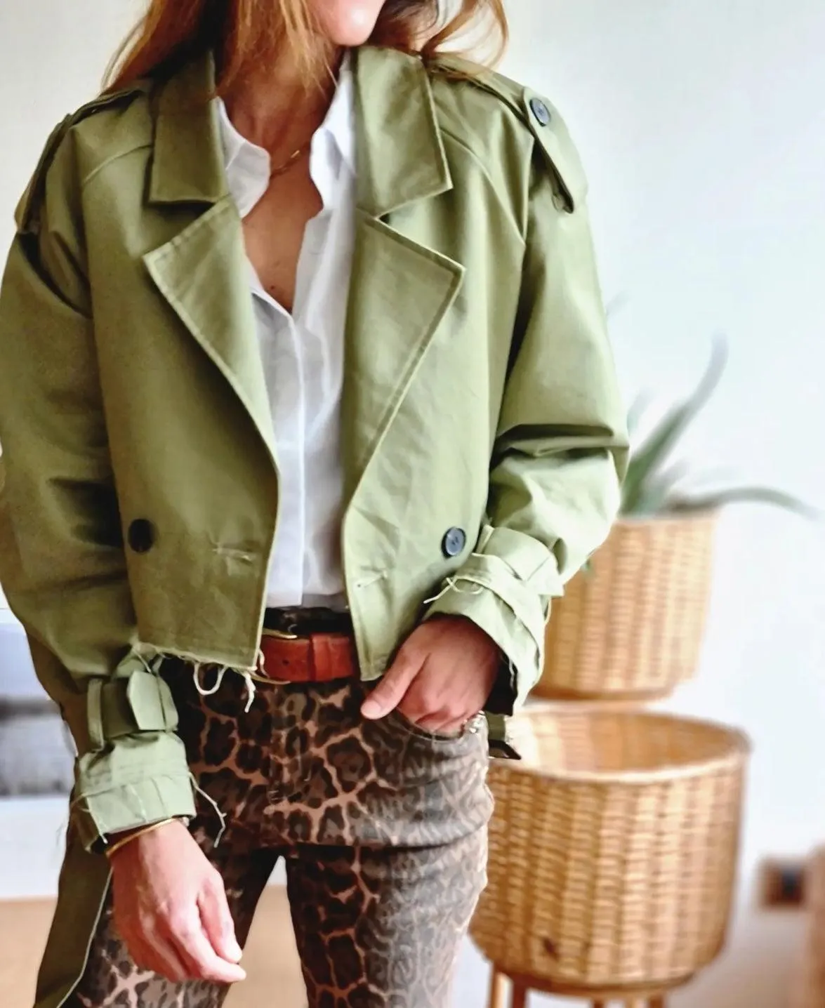 Trench Crop Verde Musgo.