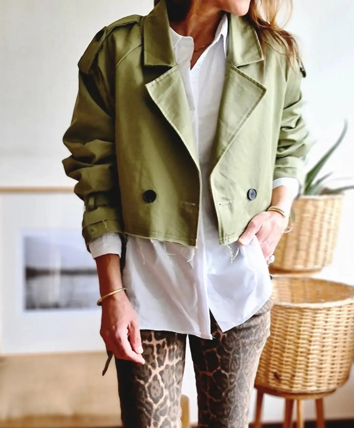 Trench Crop Verde Musgo.