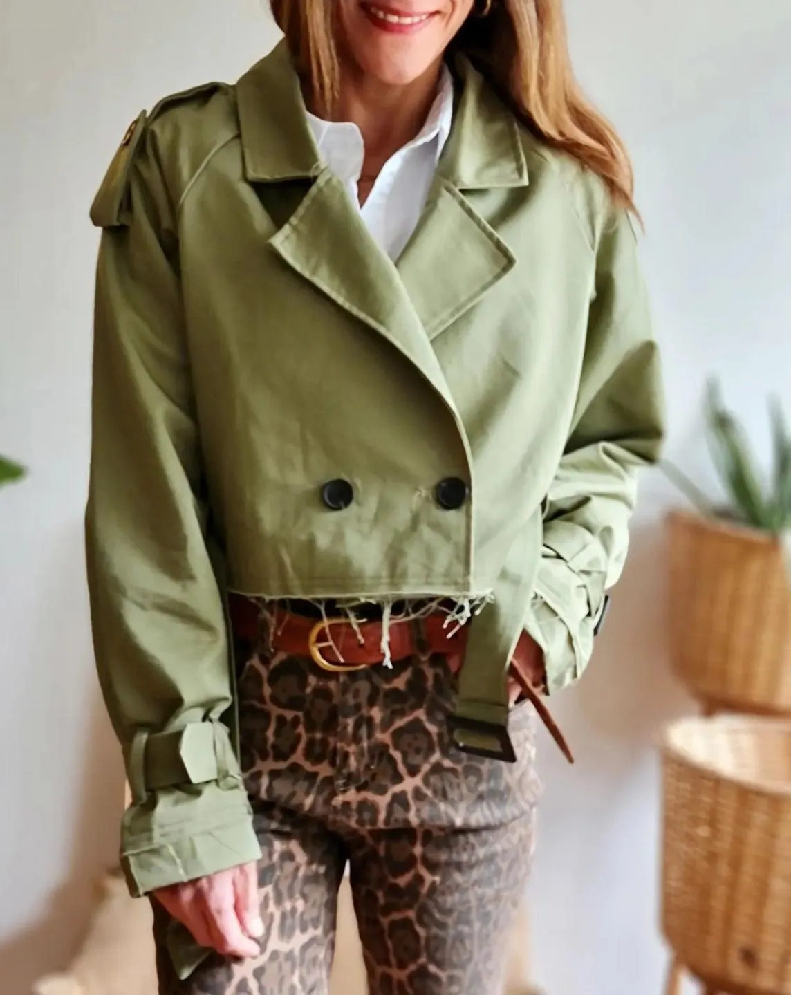 Trench Crop Verde Musgo.