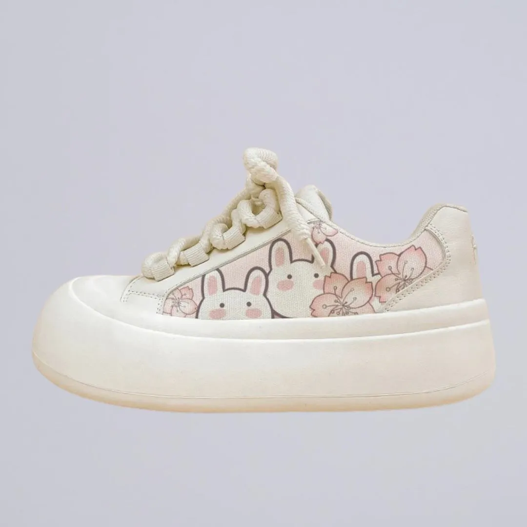 Ultra Chunky Sole Sakura Bunny Casual Sneakers - Women's