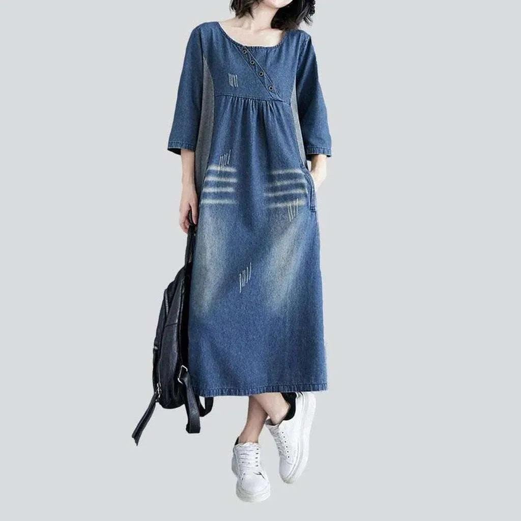 Urbane denim caftan dress