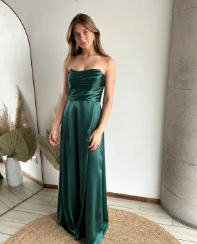 Vestido De Fiesta Largo Agustina Strapless Verde