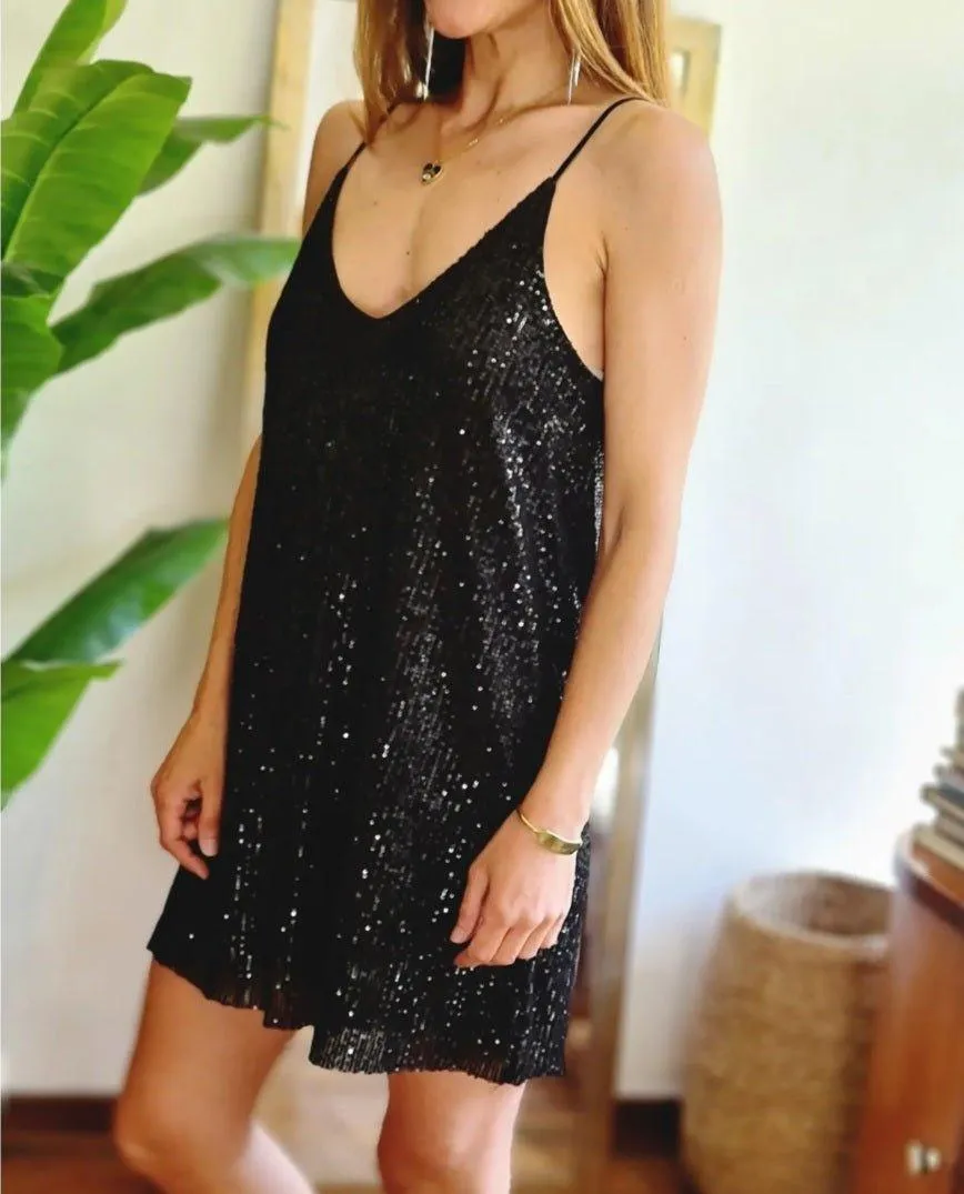 Vestido de Lentejuelas Negro.