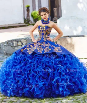 Vestido de Quince Charro Azul Rey