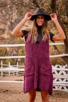 Vestido Vintage Chenille Guinda