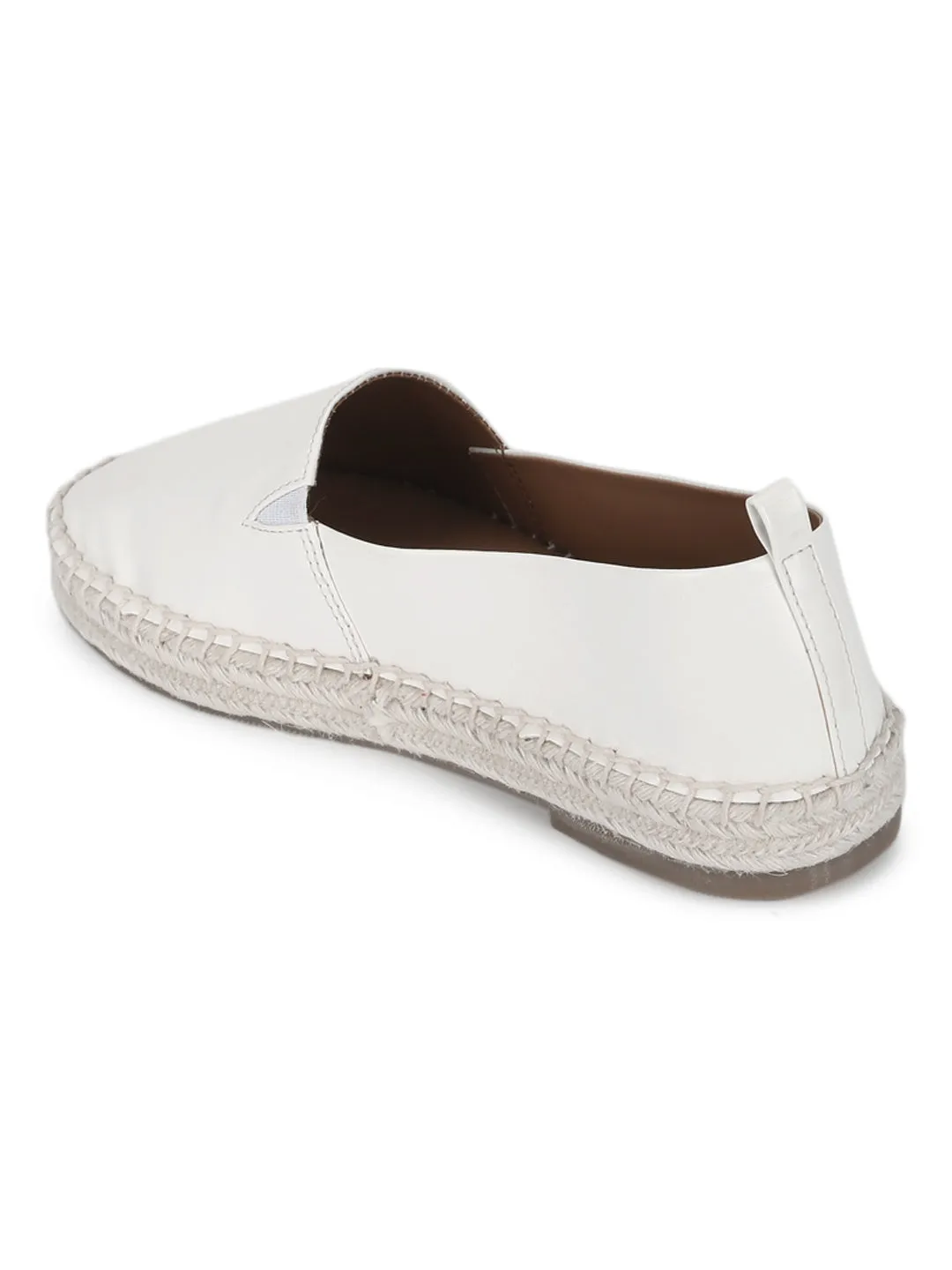 White PU Slip On Espadrilles