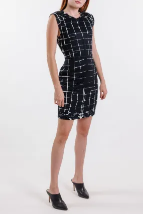 WINDOW PANE PRINT DRESS