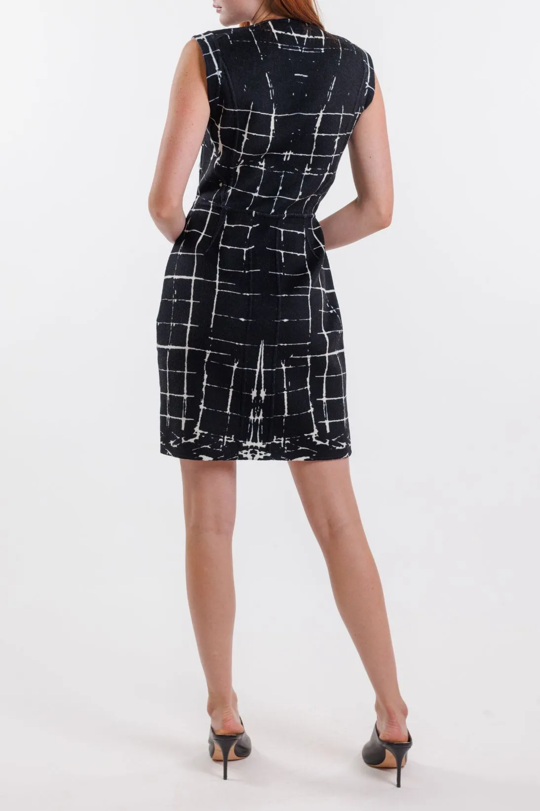 WINDOW PANE PRINT DRESS