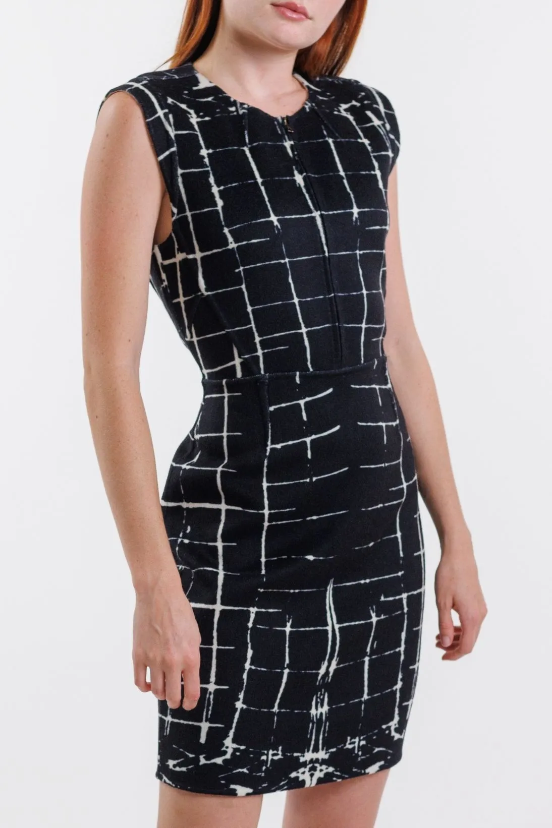 WINDOW PANE PRINT DRESS