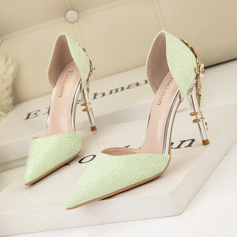 Womens High Heels Glitter Wedding Bridal Shoes Stiletto Pumps